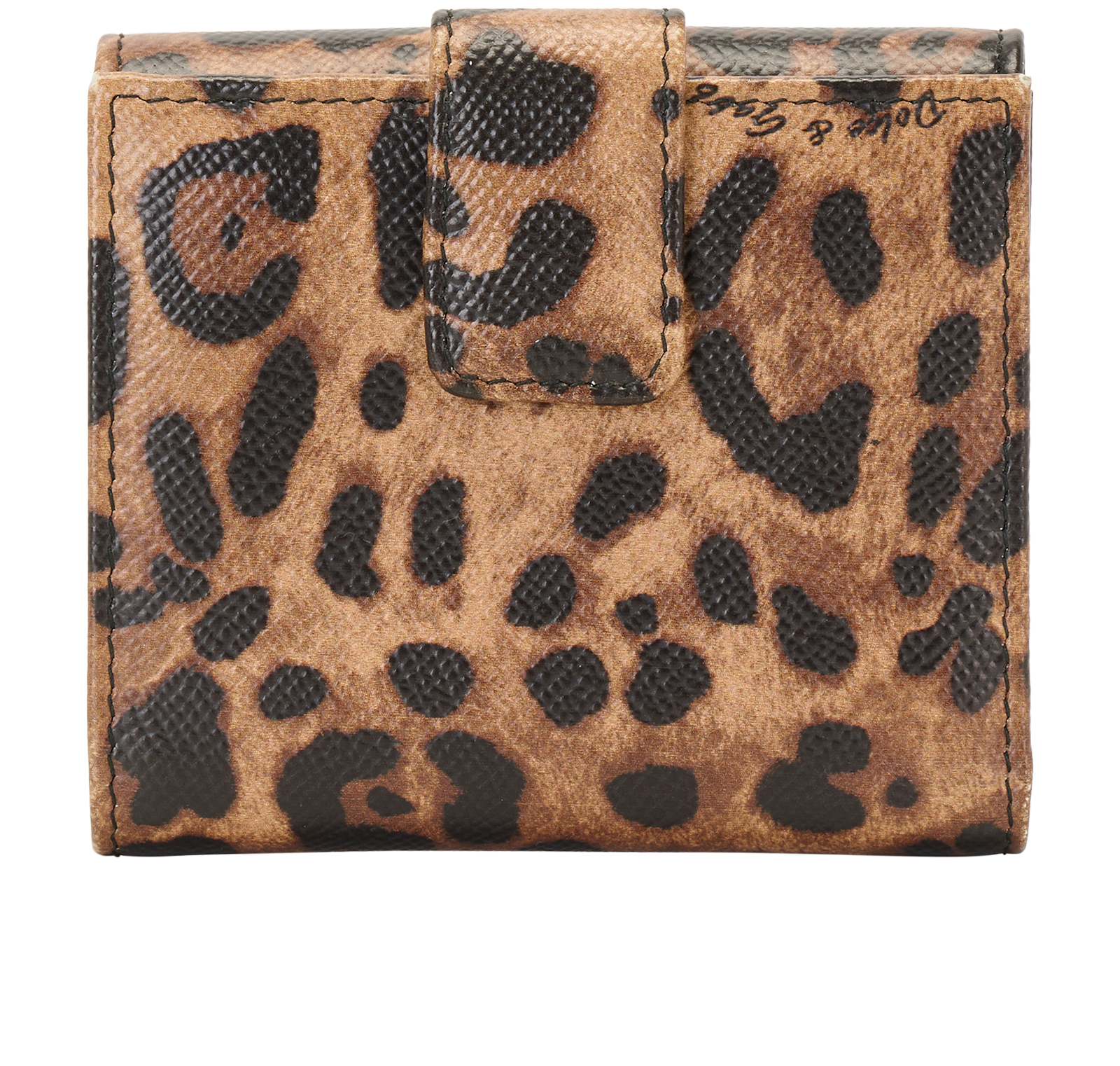 Dolce & Gabbana Leopard Print Dauphine Small Wallet, &pound;140, Accessories, Brown, Leather, Back view
